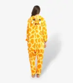 Back view of the yellow spotted sleepwear costume highlighting the soft attached tail and detailed fleece design.