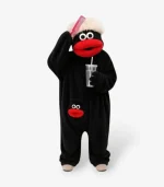 Black fluffy sleepwear