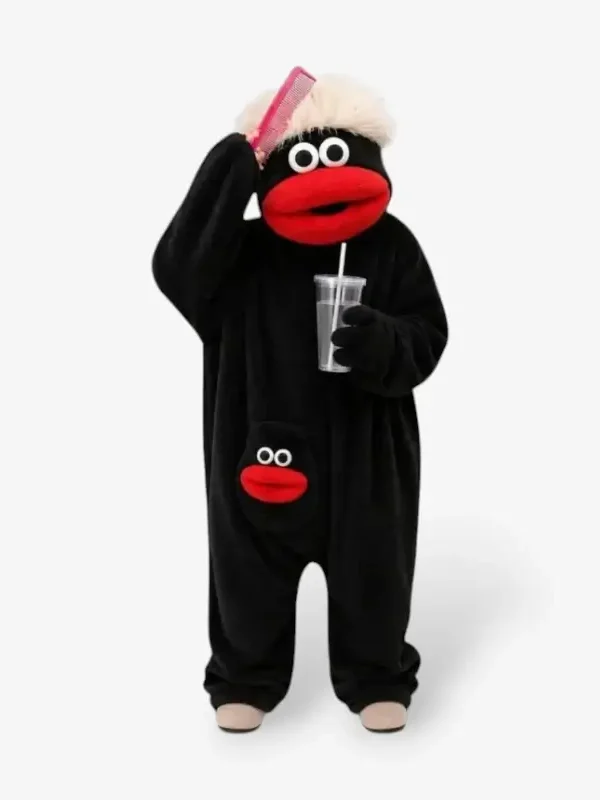 Black fluffy sleepwear
