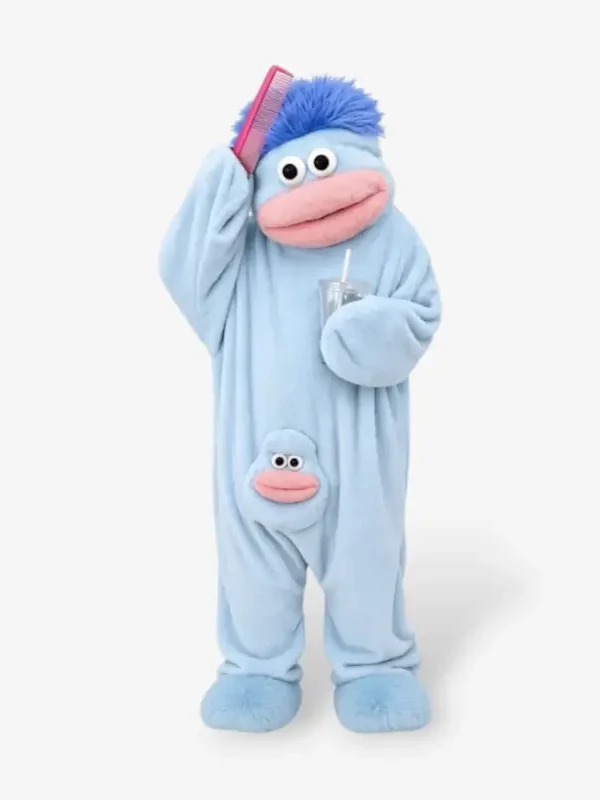 Blue big mouth monster pajamas
