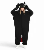 Toothless Onesie For Adults front view with hood up